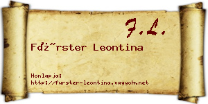 Fürster Leontina névjegykártya
